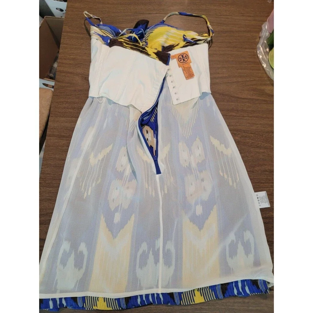 Tory Burch Dress 4 Ikat Printed Silk Strapless Optional Straps Resort 2009